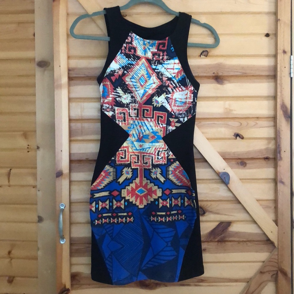 Black detailed boutique body con dress